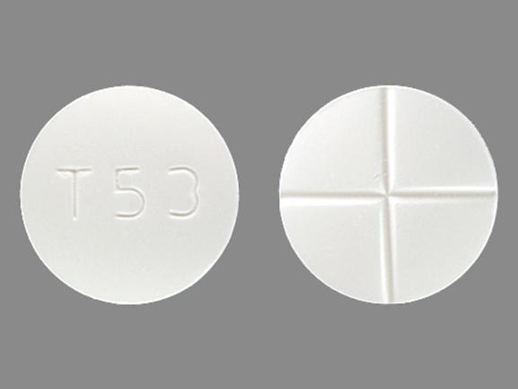Pill T 53 White Round is Acetazolamide