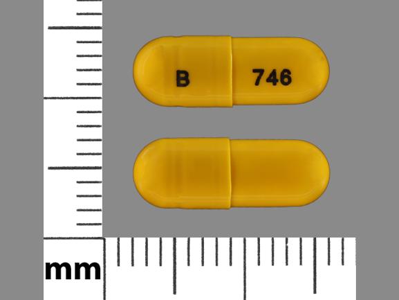 Pill B 746 Yellow Capsule/Oblong is Duloxetine Hydrochloride Delayed-Release