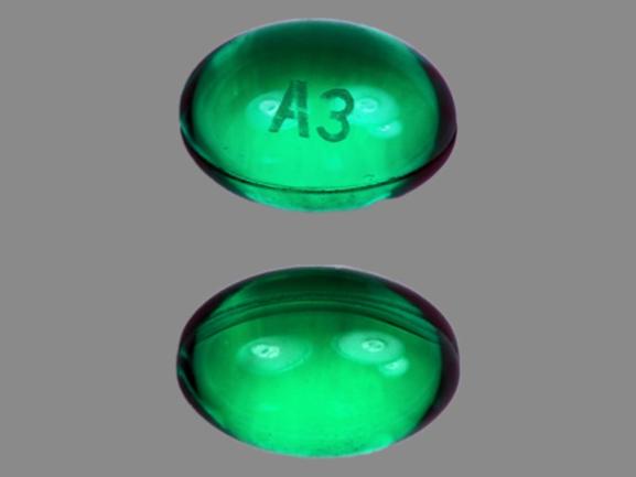 Pill A3 Green Oval is Vitamin D2