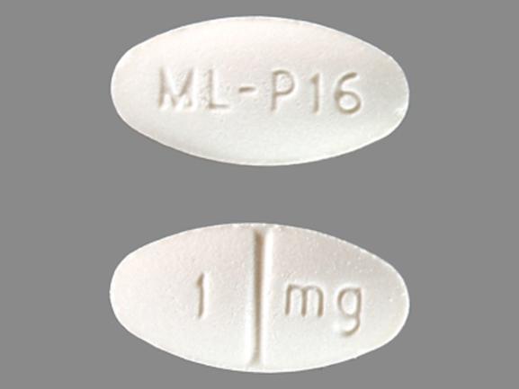 Pill ML P16 1 mg White Oval is Doxazosin Mesylate