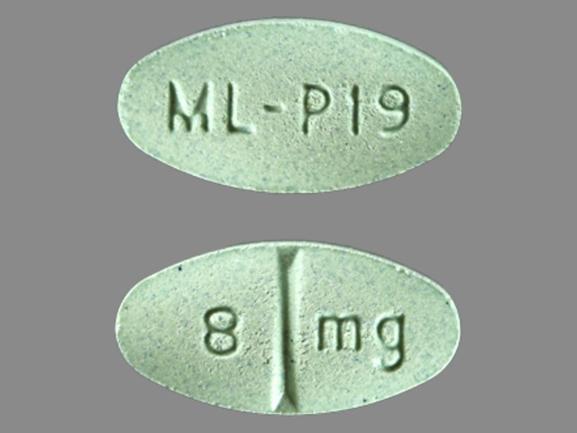 Pill ML P19 8 mg Green Oval is Doxazosin Mesylate