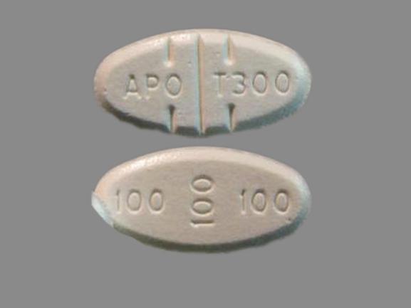 Pill APO T300 100 100 100 White Elliptical/Oval is Trazodone Hydrochloride