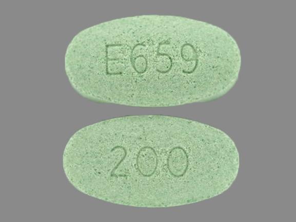 Pill E659 200 Green Oval is Morphine Sulfate Extended-Release