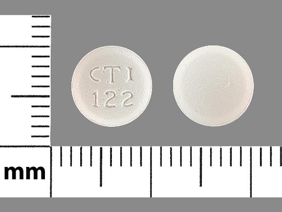 Pill CTI 122 White Round is Famotidine