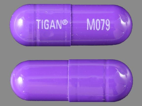 Pill TIGAN M079 Purple Capsule/Oblong is Tigan