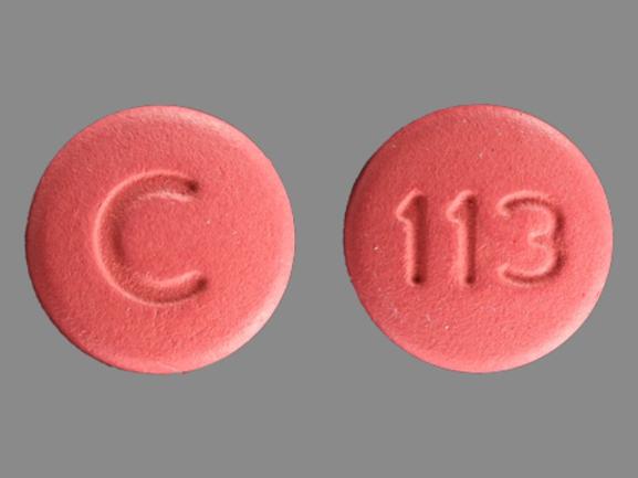 Pill C 113 Pink Round is Demeclocycline Hydrochloride