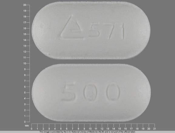Metformin hydrochloride extended-release 500 mg Logo 571 500