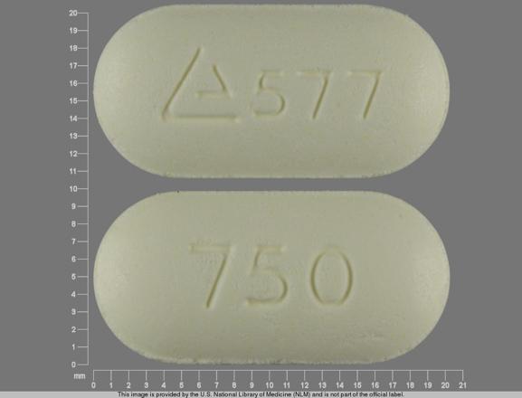 Metformin hydrochloride extended-release 750 mg Logo 577 750