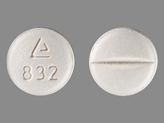 Pill Logo 832 White Round is Metoprolol Succinate Extended-Release