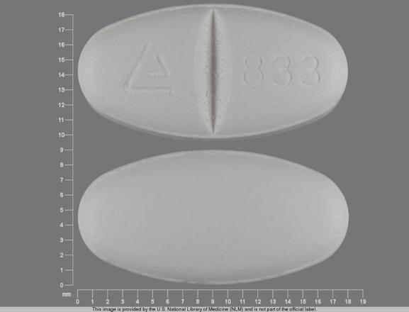 Pill Logo 833 White Oval is Metoprolol Succinate Extended-Release