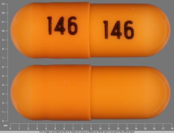 Pill 146 146 Orange Capsule/Oblong is Rivastigmine Tartrate