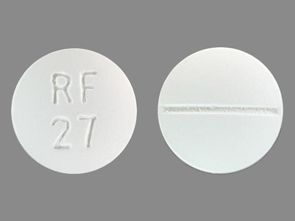 Pill RF 27 White Round is Chloroquine Phosphate