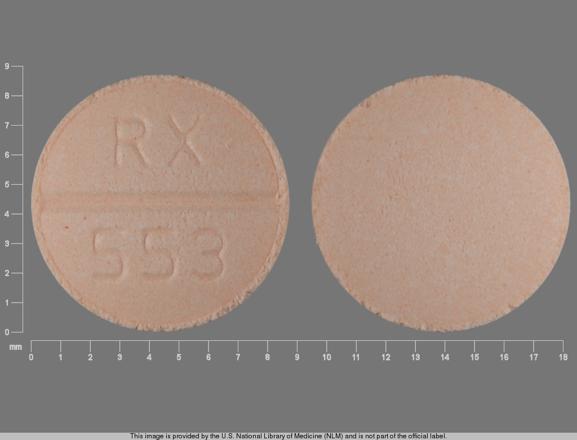 Pill RX 553 Orange Round is CLORAZEPATE DIPOTASSIUM