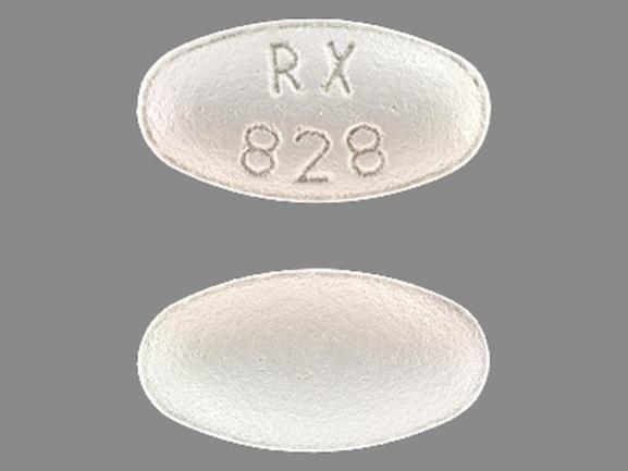 Pill RX 828 White Oval is Atorvastatin Calcium