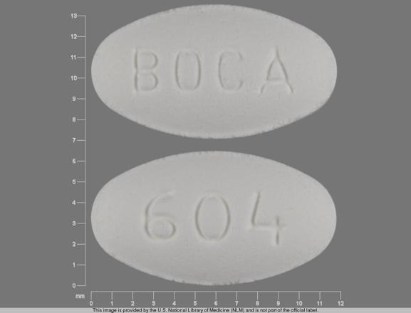 Pill BOCA 604 White Oval is Methscopolamine Bromide