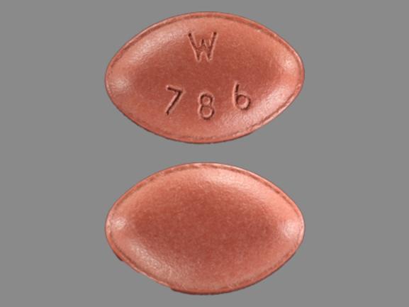 Pill W 786 Red Oval is Carbidopa, Entacapone and Levodopa