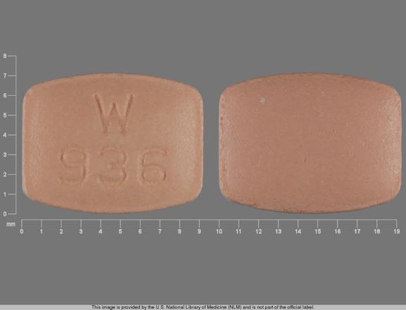 Pill W 936 Beige Barrel is Famotidine