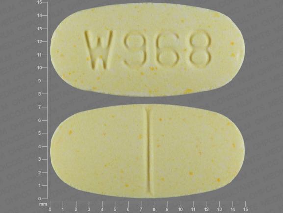 Pill W968 Yellow Oval is Bethanechol Chloride