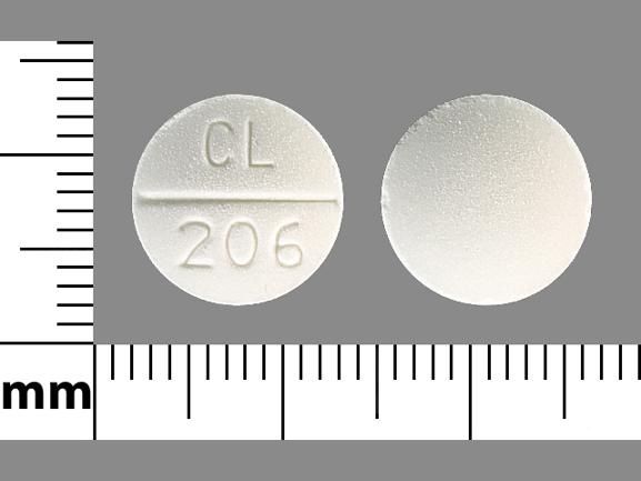 Pill CL 206 White Round is Sodium Bicarbonate