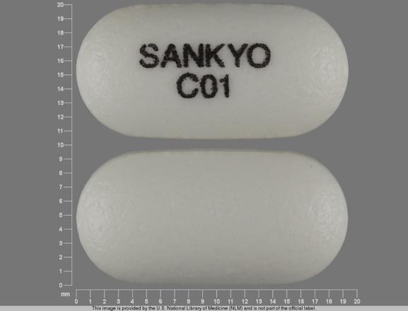 Pill SANKYO C01 White Elliptical/Oval is Welchol