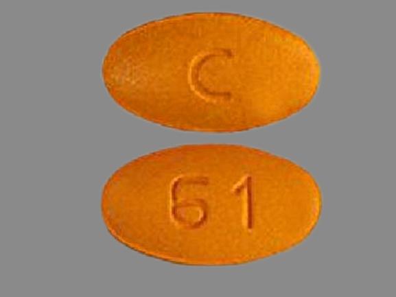 Pill C 61 Orange Oval is Cefpodoxime Proxetil