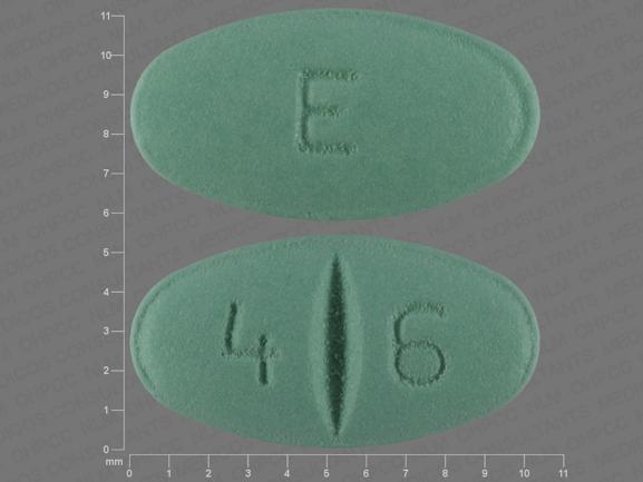 Pill E 46 Green Oval is Losartan Potassium