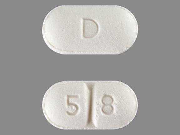 Pill D 5 8 White Capsule/Oblong is Perindopril Erbumine