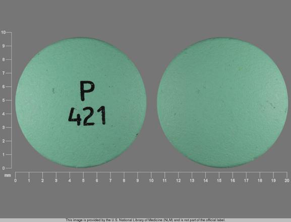 Pill P 421 Green Round is Donnatal Extentabs