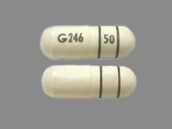 Pill G246 50 White Capsule/Oblong is Lipofen