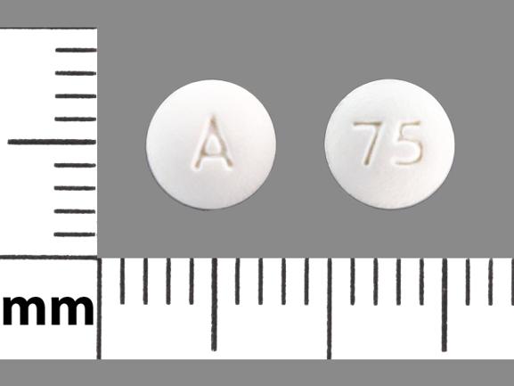 Pill A 75 White Round is Hydroxyzine Hydrochloride