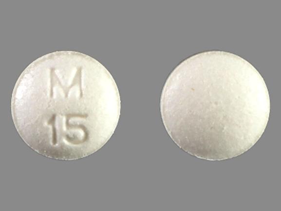 Pill M 15 White Round is Atropine Sulfate and Diphenoxylate Hydrochloride
