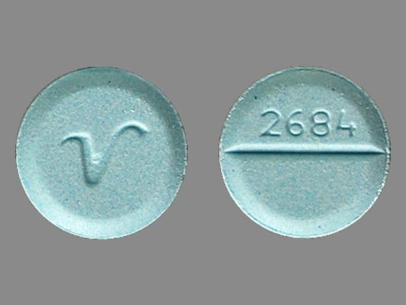 Pill V 2684 Blue Round is Diazepam.
