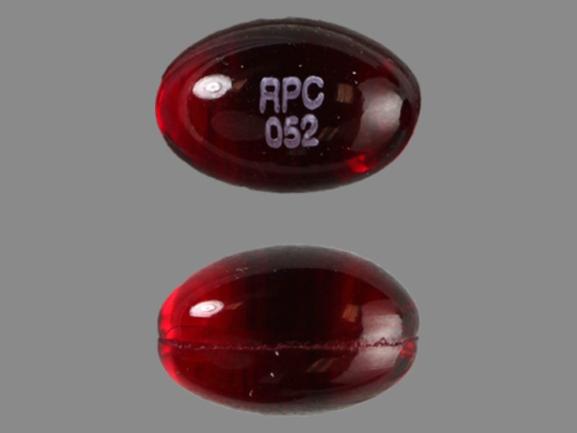 Pill RPC 052 Red Oval is Colace