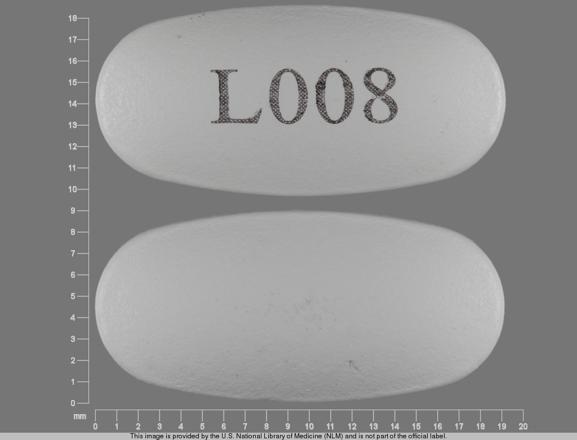 Pill L008 White Capsule/Oblong is Levetiracetam Extended Release