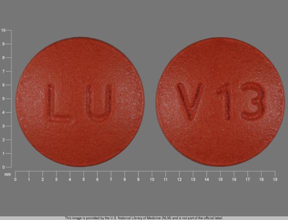 Pill LU V13 Red Round is Imipramine Hydrochloride