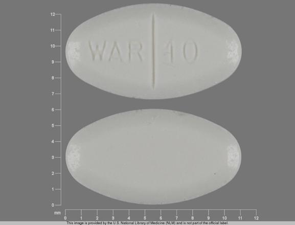 Pill WAR 10 White Oval is Warfarin Sodium