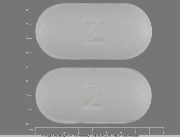 Pill Z 2 White Capsule/Oblong is Losartan Potassium