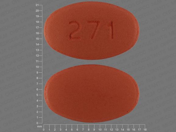 Pill 271 Orange Elliptical/Oval is Etodolac Extended-Release