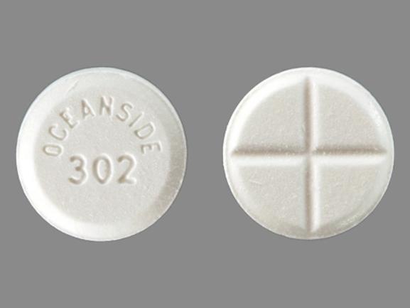 Pill OCEANSIDE 302 White Round is Pyridostigmine Bromide