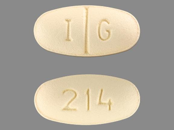 Pill I G 214 Yellow Elliptical/Oval is Sertraline Hydrochloride