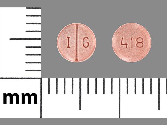 Pill I G 418 Red Round is Lisinopril