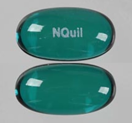 Pil NQuil ialah Vicks Nyquil Cold & Flu acetaminophen 325 mg / dextromethorphan hydrobromide 15 mg / doxylamine succinate 6.25 mg