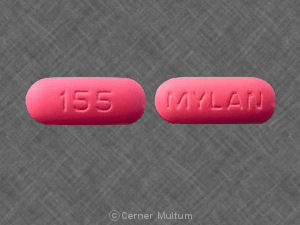 Pill 155 MYLAN Pink Oval is Acetaminophen and Propoxyphene Napsylate