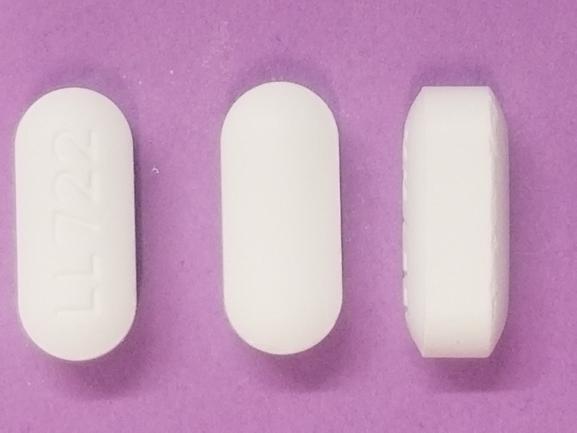 Pill LL 722 White Capsule-shape is Acetaminophen and Butalbital