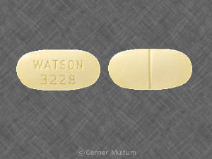 Pill WATSON 3228 Yellow Oval is Acetaminophen and Hydrocodone Bitartrate