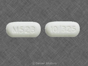Acetaminophen and oxycodone hydrochloride 325 mg / 10 mg M523 10/325