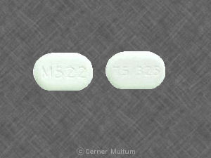 Pill 7.5/325 M522 White Oval is Acetaminophen and Oxycodone Hydrochloride