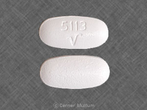 Pill 5113 V is Acetaminophen and Propoxyphene Napsylate 650 mg / 100 mg