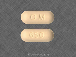 Acetaminophen and tramadol hydrochloride 325 mg / 37.5 mg O M 650