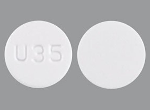 Pill U35 White Round is Acetaminophen and Codeine Phosphate